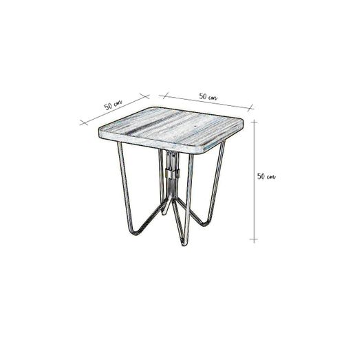 Bout De Canapé Bois Lilo - Noyer - Blanc