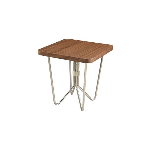 Bout De Canapé Bois Lilo - Noyer - Blanc