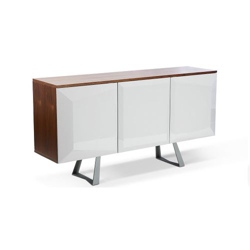 Buffet Laqué/bois Noor - Gris/taupe/noyer