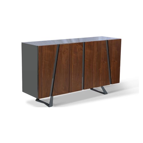 Buffet Bois/laqué West - Noyer/gris Bois Foncé