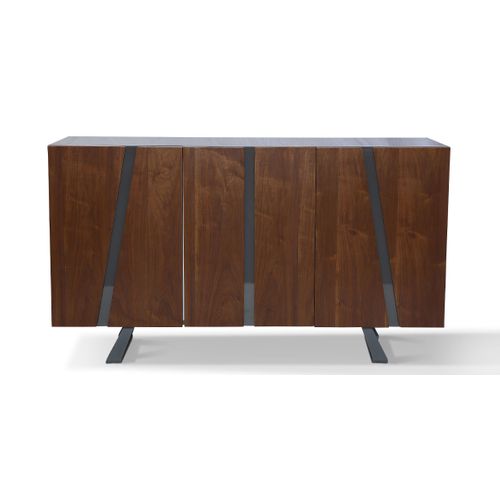 Buffet Bois/laqué West - Noyer/gris Bois Foncé