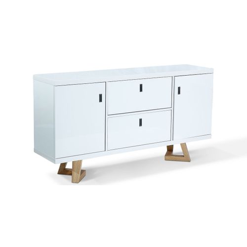 Buffet Bois/laqué Dune - Frêne/blanc Bois / Laqué Blanc
