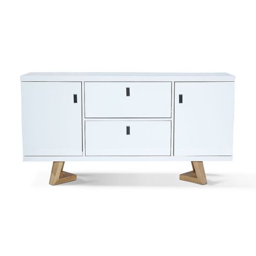 Buffet Bois/laqué Dune - Frêne/blanc Bois / Laqué Blanc