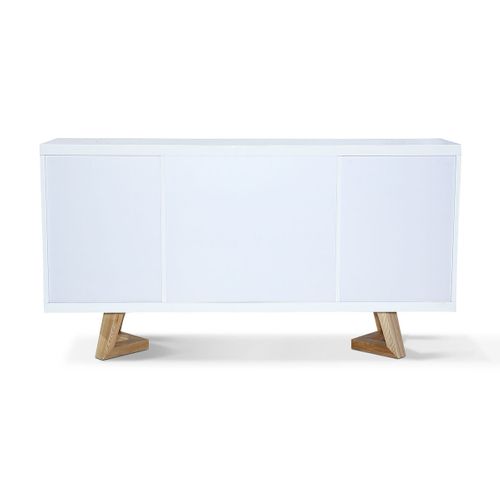 Buffet Bois/laqué Dune - Frêne/blanc Bois / Laqué Blanc