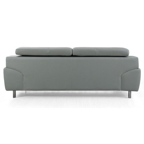 Canapé 3 Places Cuir Kare Gris - Angle Droit