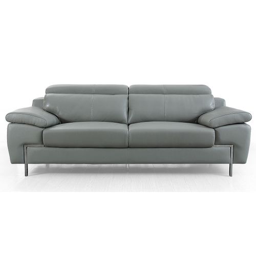 Canapé 3 Places Cuir Kare Gris - Angle Droit