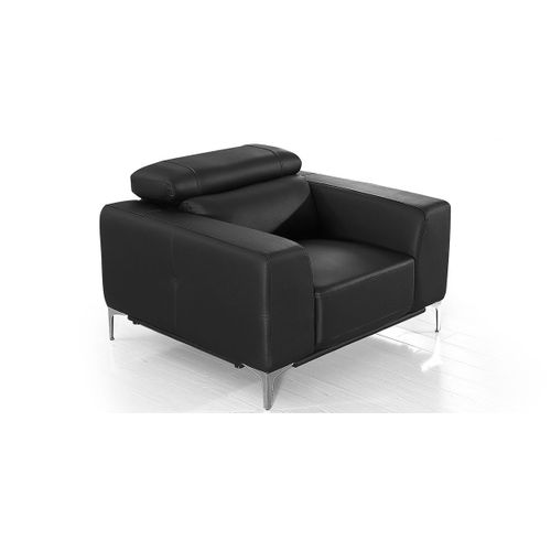Fauteuil Cuir Design Nora Noir