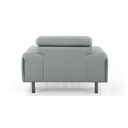 Fauteuil Cuir Design Garlik Gris Perle