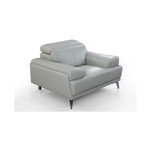 Fauteuil Cuir Design Garlik Gris Perle