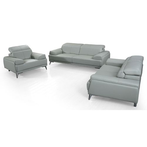 Fauteuil Cuir Design Garlik Gris Perle