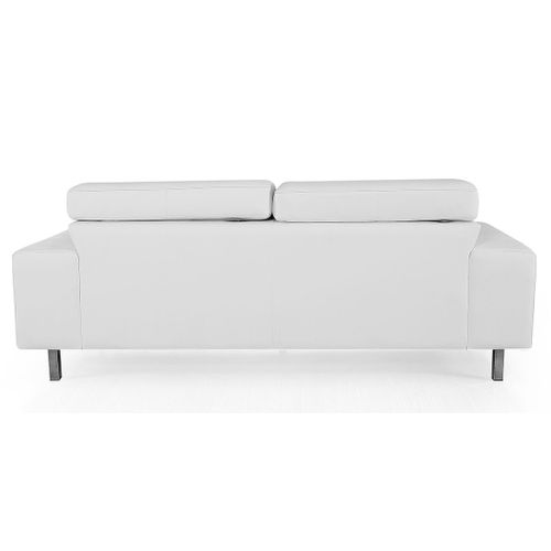 Canapé 3 Places Cuir Jacob Blanc - Angle Droit