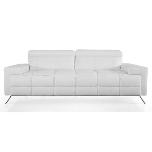 Canapé 3 Places Cuir Jacob Blanc - Angle Droit