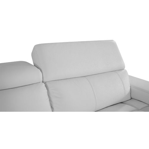 Canapé 3 Places Cuir Jacob Blanc - Angle Droit