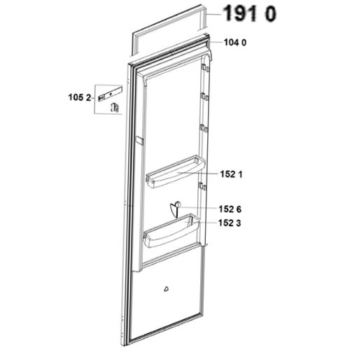 Joint De Porte (repère 191 0) D'origine Frigo, Réfrigérateur, Congélateur 481010674448, C00326078 Wh