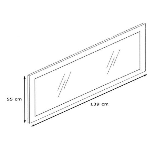 Miroir Gris Sable  Brillant (hxlxp): 139 X 55 X 2