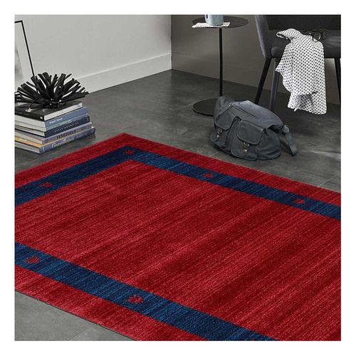 Tapis Salle à Manger 200x300 Tissé Rouge Rectangle Motif Simple Chobay 5