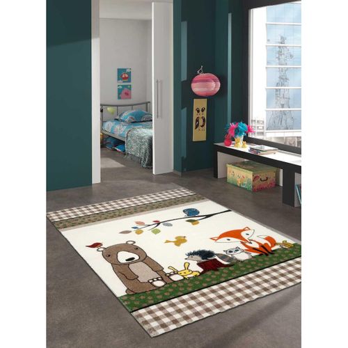 Tapis Enfant 80x150 Rectangle Tissé Beige Lyn8 Photo De Foret