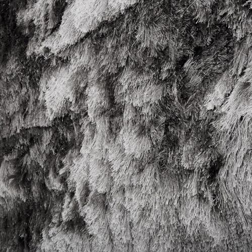 Tapis Shaggy 240x340 Rectangle Fait Main Gris Motif Uni Sg Fin