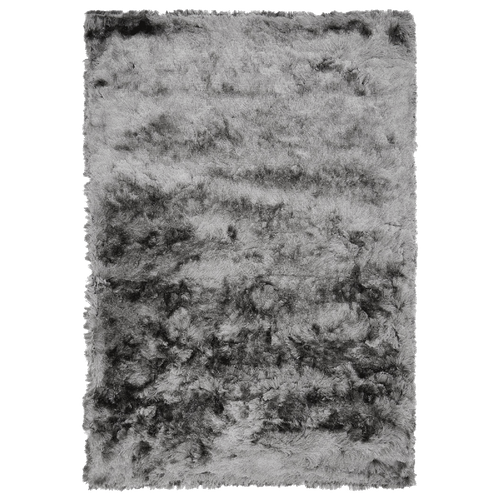 Tapis Shaggy 240x340 Rectangle Fait Main Gris Motif Uni Sg Fin