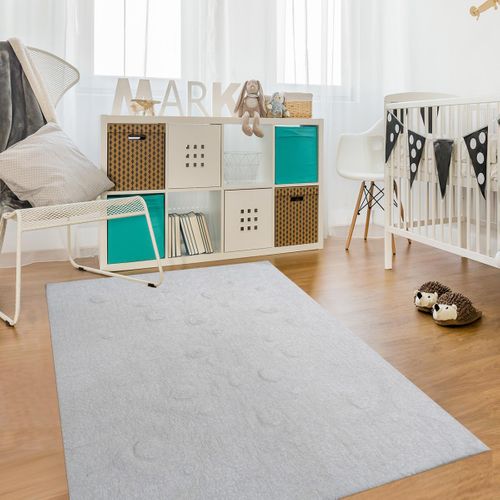 Tapis Enfant 90x160 Rectangle Fait Main En Coton Blanc Coronda