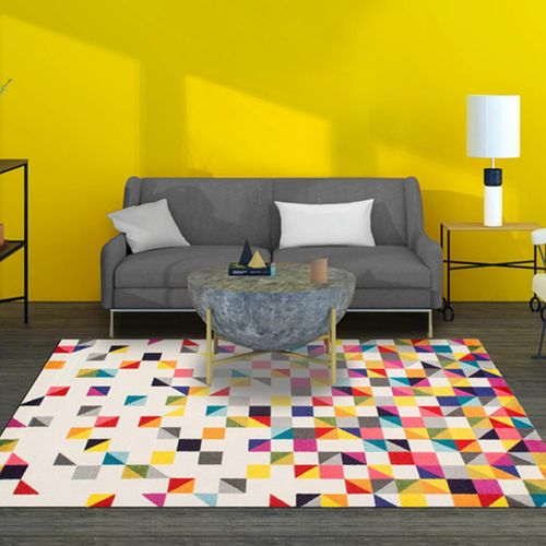 Tapis Salon 200x290 Tissé Multicolore Rectangle Motif Géométrique Lyn6 Boutik