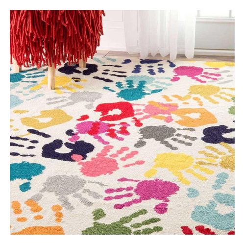 Tapis Enfant 80x150 Rectangle Tissé Multicolore Lyn6 Handi