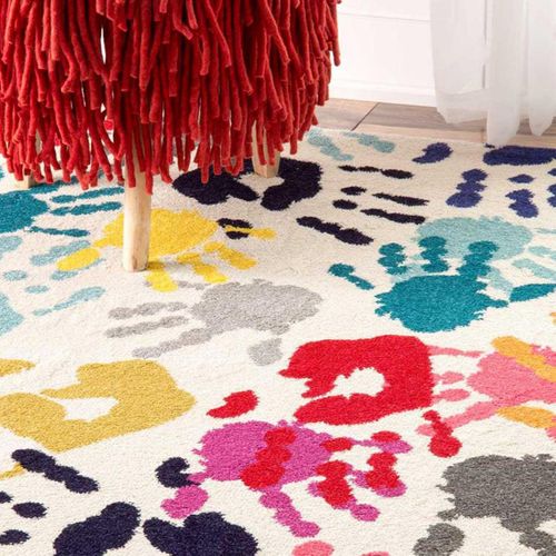 Tapis Enfant 80x150 Rectangle Tissé Multicolore Lyn6 Handi