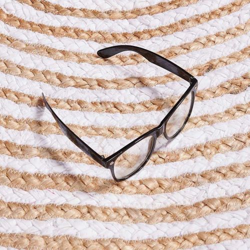 Tapis Rond D.150cm Fait à La Main En Jute Motif Simple Pour Chambre Spiraltry