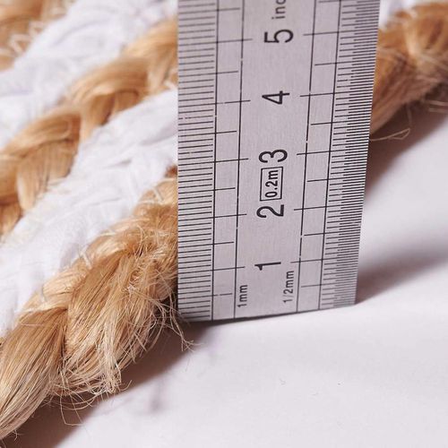 Tapis Rond D.150cm Fait à La Main En Jute Motif Simple Pour Chambre Spiraltry