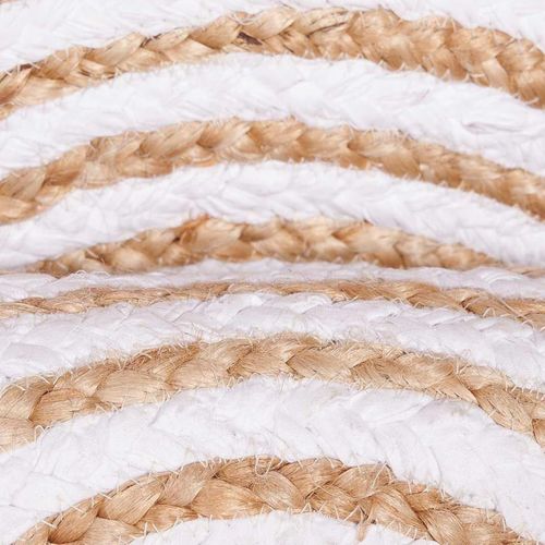 Tapis Rond D.150cm Fait à La Main En Jute Motif Simple Pour Chambre Spiraltry