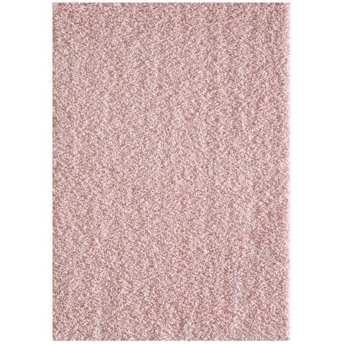Tapis Shaggy 60x110 Rectangle Tissé Rose Clair Motif Uni Sg Loca