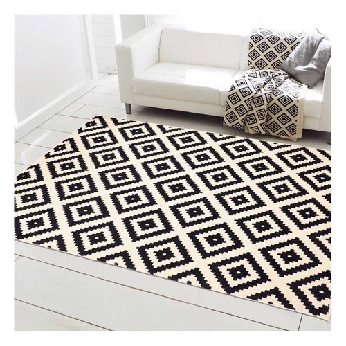 Tapis Salon 120x170 Tissé Crème Rectangle Motif Scandinave Orma