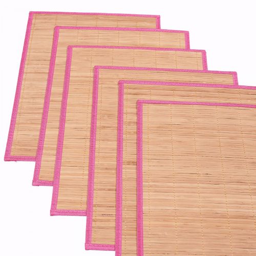 Set De Table Fait à La Machine Lot De 6 Ba 33x48 Beige Et Rose