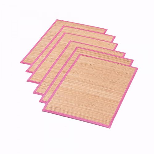 Set De Table Fait à La Machine Lot De 6 Ba 33x48 Beige Et Rose