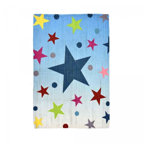 Tapis Enfant, Kilim Reversible 80x150 Fait à La Main Etoile Multicolore