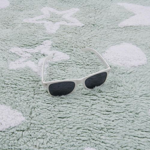 Tapis Enfant 120x170 En Coton Bio Lavable 30° Night Vert D'eau