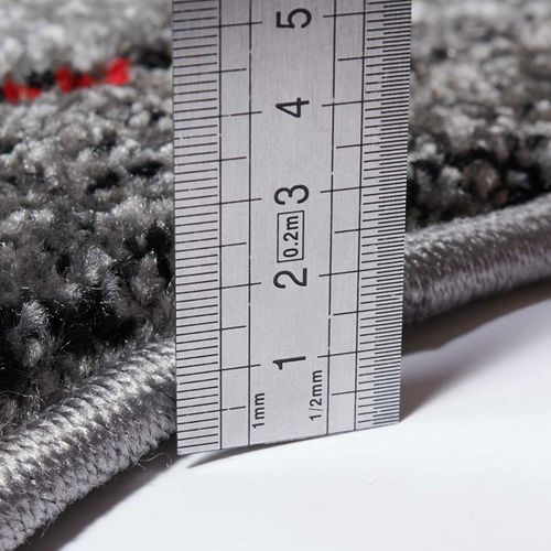 Tapis Salon 200x200 Tissé Rouge Et Gris Carré Motif Géométrique Lyn8 Madila