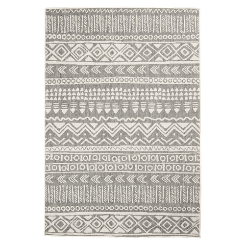 Tapis Extérieur, Kilim Reversible 120x170 Lyn2 Ao Reversible Gris Et Crème