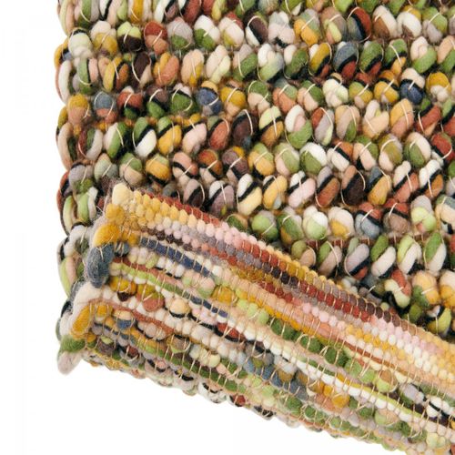 Tapis Entrée 140x200 Tissé En Laine Vert Et Beige Rectangle Motif Faux Uni