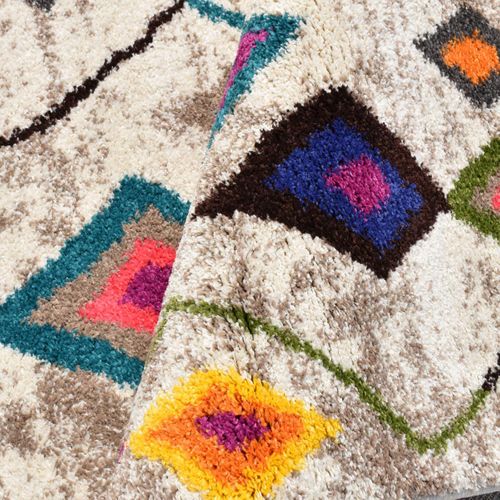 Tapis Berbère 120x170 Tissé Motif Ethnic Lyn5 Essaro Gris Et Rouge