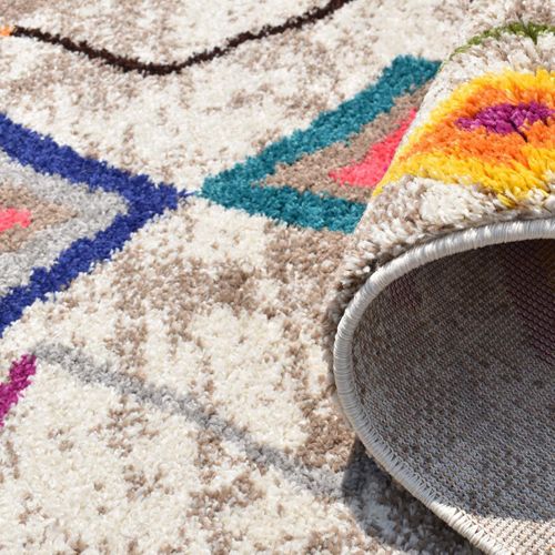 Tapis Berbère 120x170 Tissé Motif Ethnic Lyn5 Essaro Gris Et Rouge