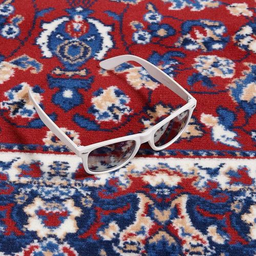 Tapis Oriental 240x330 Rectangle Crème Et Rouge Tissé Motif Ethnique Lyn1 Rosor