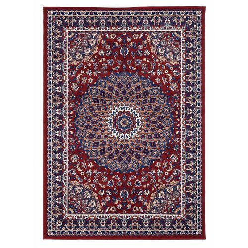 Tapis Oriental 240x330 Rectangle Crème Et Rouge Tissé Motif Ethnique Lyn1 Rosor