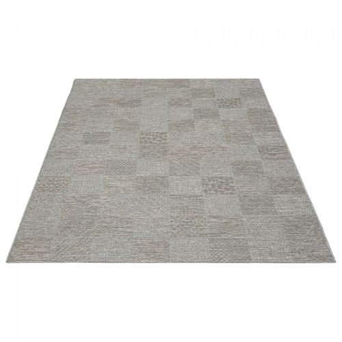 Tapis Extérieur 120x160 Tissé Kilim Gris Mexico Ex