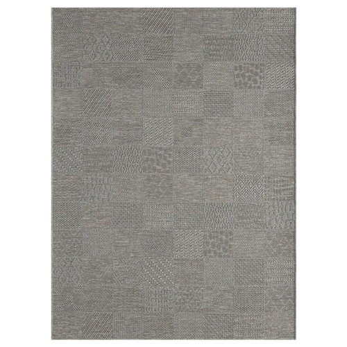 Tapis Extérieur 120x160 Tissé Kilim Gris Mexico Ex