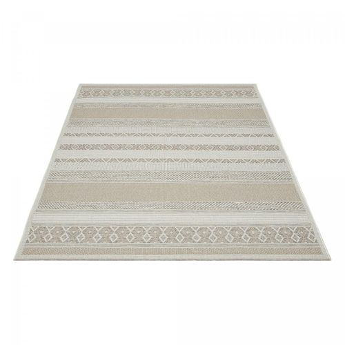 Tapis Exterieur Cancun Ex Beige 80x150 En Polypropylène Doux Et Soyeux