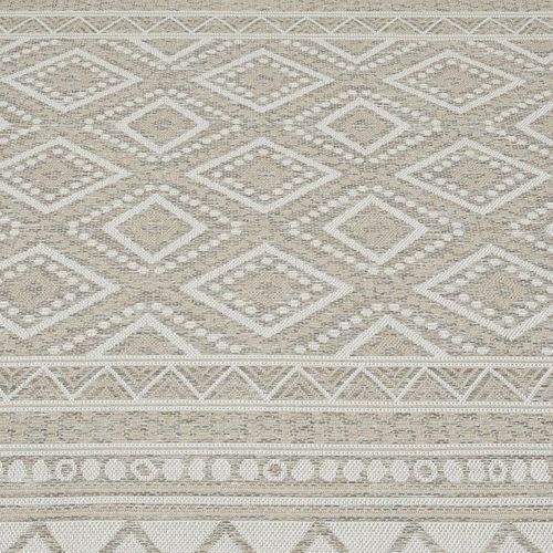 Tapis Extérieur 200x280 Tissé Kilim Beige Et Crème Hawaiou Ex