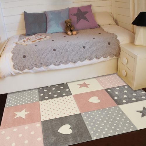 Tapis Enfant 200x290 Rectangle Tissé Crème Minikids