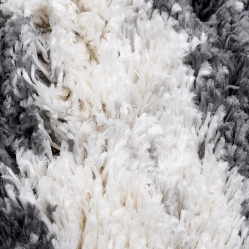Tapis Longs Poils Shaggy 60x110 Rectangle Tissé Crème Motif Berbère Lyn4 Doux 5