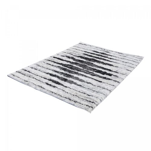 Tapis Longs Poils Shaggy 60x110 Rectangle Tissé Crème Motif Berbère Lyn4 Doux 5